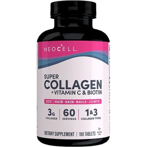 Super Collagen + Vitamin C & Biotin, 180 Tablets Collagen Tablets with Vitamin C & Biotin - Image 2