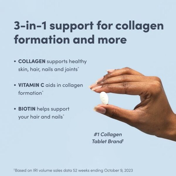 Super Collagen + Vitamin C & Biotin, 180 Tablets Collagen Tablets with Vitamin C & Biotin - Image 3