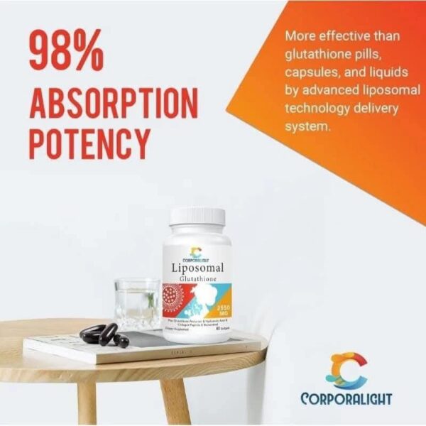 Corporalight Liposomal Glutathione (2,550 mg) – 60 softgels - Image 2