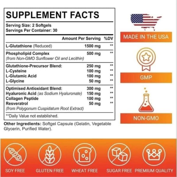 Corporalight Liposomal Glutathione (2,550 mg) – 60 softgels - Image 3