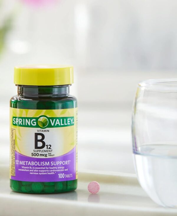 Spring Valley Vitamin B12 Tablets 500mcg 100 Count - Image 3