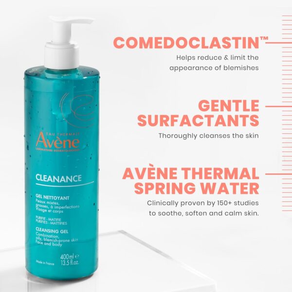 Avène Cleanance Gel Cleanser Blemish-prone Skin 400ml - Image 4