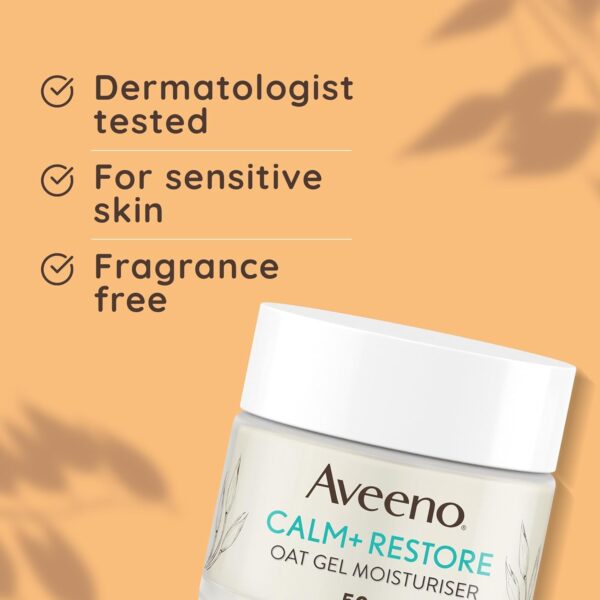 Aveeno Face Calm + Restore Oat Gel Moisturiser For Sensitive Skin 50ml (UK) - Image 3