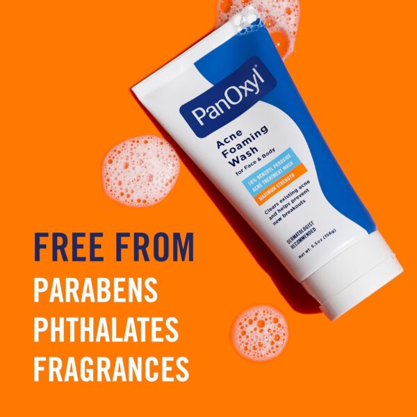 PanOxyl Acne Foaming Wash Benzoyl Peroxide 10% Maximum Strength 156G - Image 4