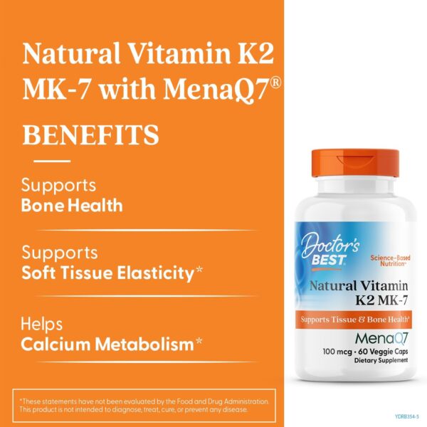 Doctor's Best Natural Vitamin K2 MK-7 with MenaQ7 100 mcg - 60 Capsule - Image 3