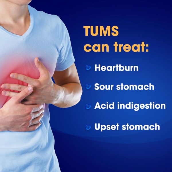 TUMS Ultra Strength Antacid Tablets for Chewable Heartburn Relief and Acid Indigestion Relief, Assorted Fruit - 160 Tablet - Image 3