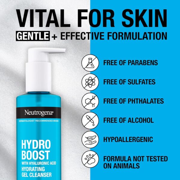 Neutrogena® Hydro Boost Hydrating Gel Cleanser With Hyaluronic Acid, Fragrance Free - Image 5