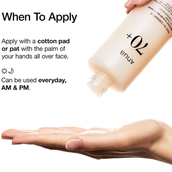 ANUA Rice 70 Glow Milky Toner – 250ml - Image 3