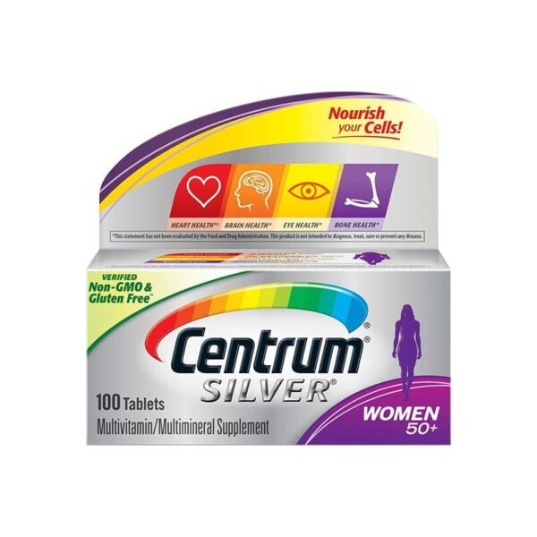 Centrum Silver Multivitamins for Women Over 50, Multimineral Supplement - 100 Tablets