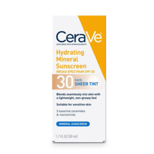 CeraVe Hydrating Mineral Sunscreen Broad Spectrum SPF30 For Face Sheer Tint 50ml