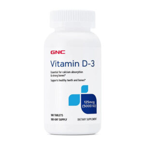 GNC Vitamin D3 Tablets 5000 IU - 180 Tablets