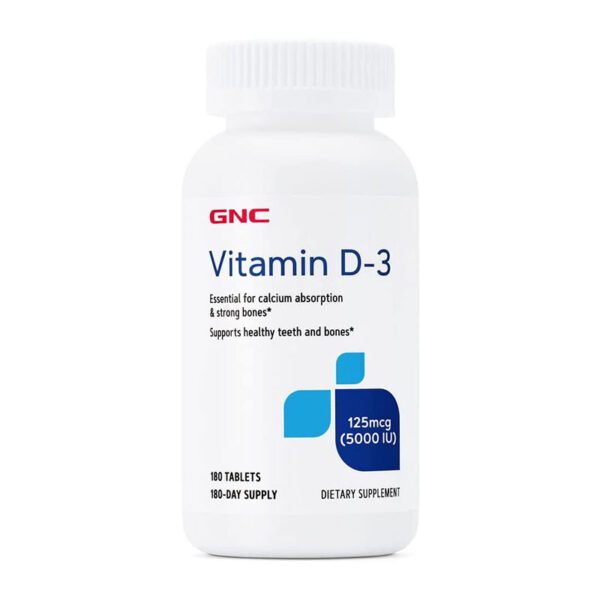 GNC Vitamin D3 Tablets 5000 IU - 180 Tablets