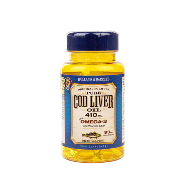 Holland & Barrett Cod Liver Oil 410mg - 100 Capsules