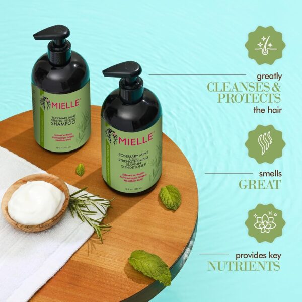 Mielle Rosemary Mint Strengthening Shampoo - 355ml - Image 2