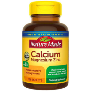 Nature Made Calcium, Magnesium and Zinc with Vitamin D3 100 Tablets
