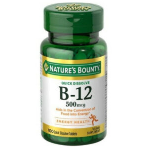Nature’s Bounty Vitamin B-12 500mcg 100 Tablets