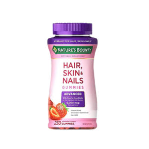 Nature's Bounty Optimal Solutions Advanced Hair, Skin & Nails Gummies 6000mcg 230 Gummies
