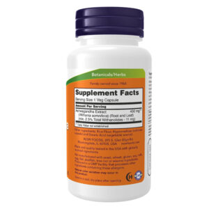 Now Foods Ashwagandha 450 mg 90 Veg Capsules