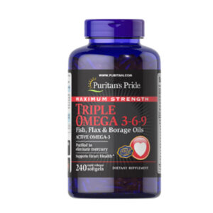 Puritan's Pride Maximum Strength Triple Omega 3-6-9 Fish, Flax & Borage Oils 240 Softgels