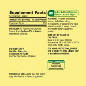 Spring Valley Potassium 99mg 250 Caplets