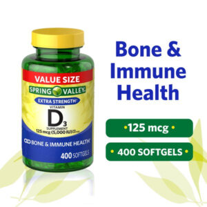 Spring Valley Vitamin D3 125 mcg 5000 IU 400 Softgels