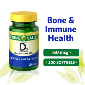 Spring Valley Vitamin D3 (2000 IU) 200 Softgels