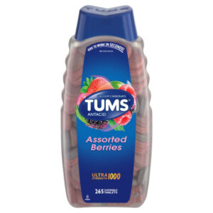 Tums Antacid Calcium Carbonate Ultra Strength Assorted Berries 265 Chew Tablets
