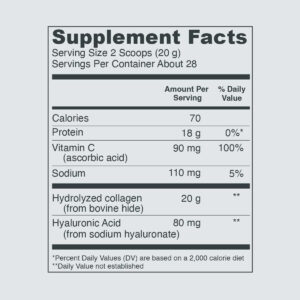 Vital Proteins Collagen Peptides Powder with Hyaluronic Acid and Vitamin C, Unflavored 567G