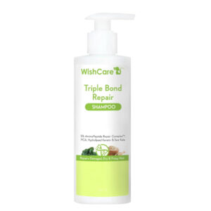 WishCare Triple Bond Repair Shampoo – 5% AminoPeptide Complex & PCA – Repairs Damaged & Frizzy Hair 250ml