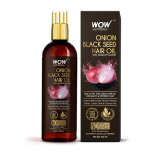 Wow Onion Black Seed Hair Oil with Comb Applicator