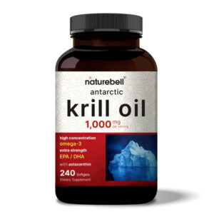 NatureBell Krill Oil 1000mg Supplement – 240 Softgels