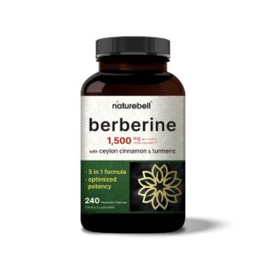 NatureBell Berberine Supplement 1500mg – 240 Veggie Capsules