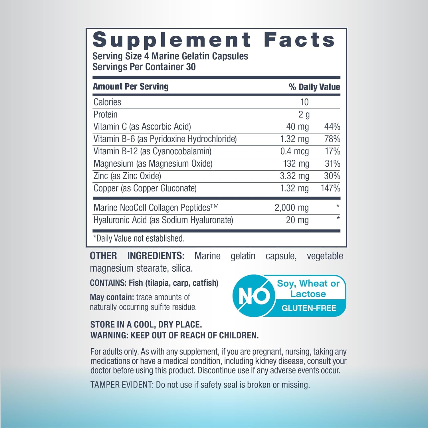 Neocell Marine Collagen – 120 Capsules with Hyaluronic Acid - Image 5