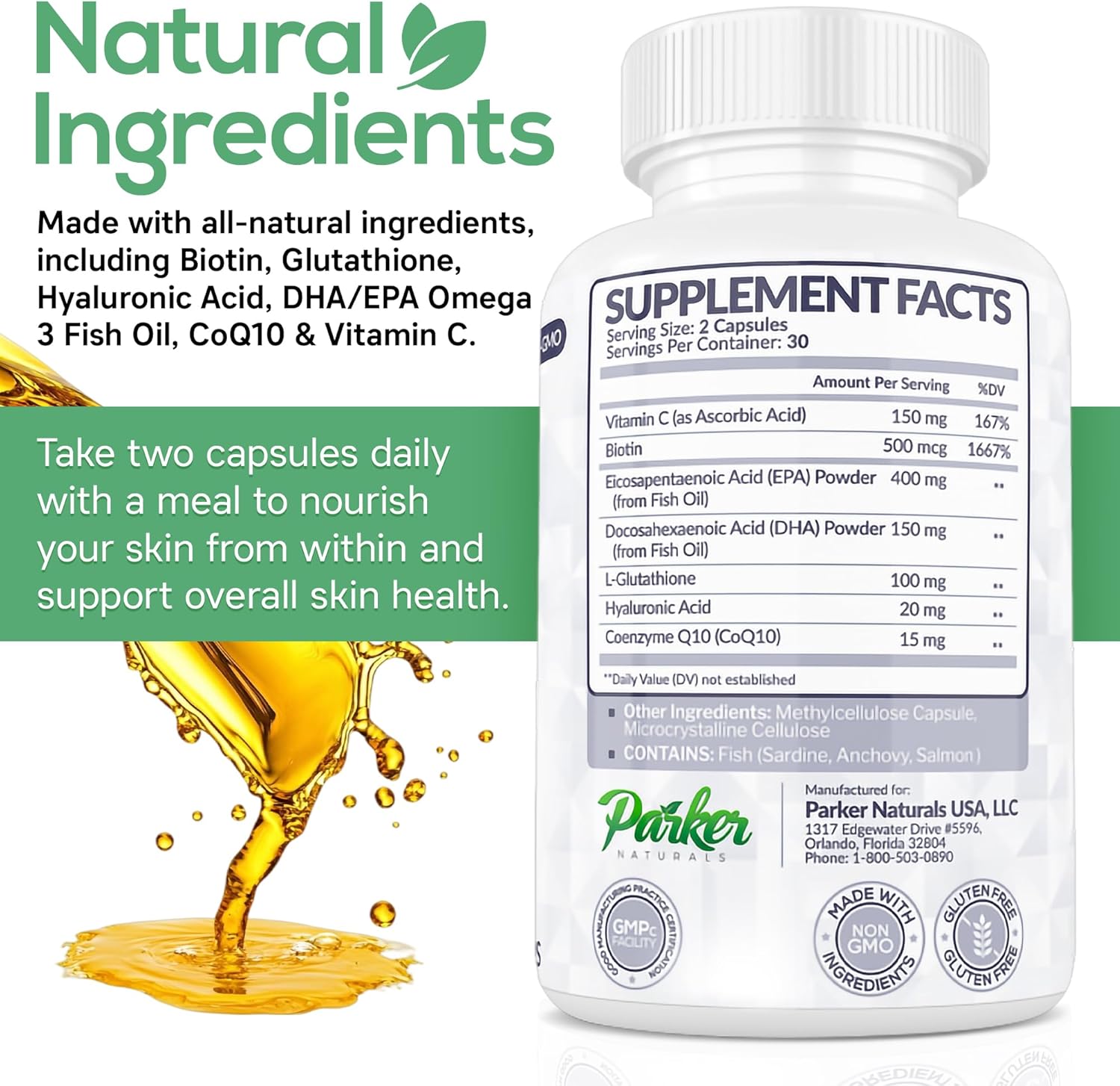 Parker Naturals Glowing Skin – 60 Capsules - Image 4